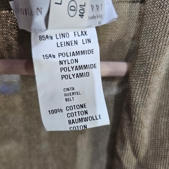 Fabiana Fillippi Italian Flax Linen Blend Beige Cinched Open Draped Cardigan L - Picture 11 of 11